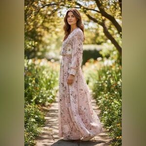Floral Long Sleeve Maxi Dress NWOT